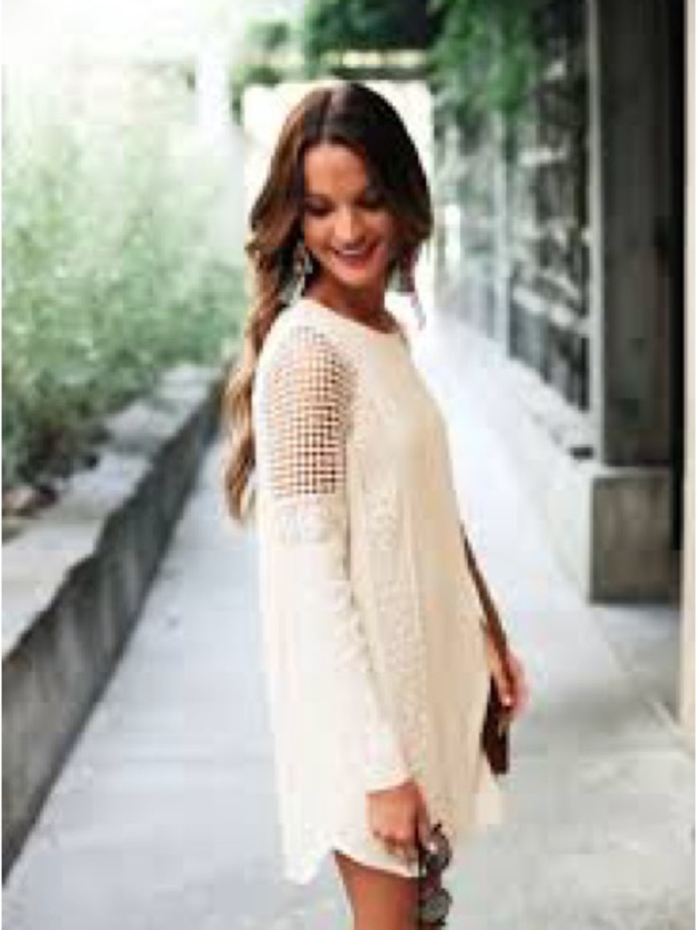 ASTR The Label Crochet shift dress Medium Keyhole Back Coastal Cowgirl festival